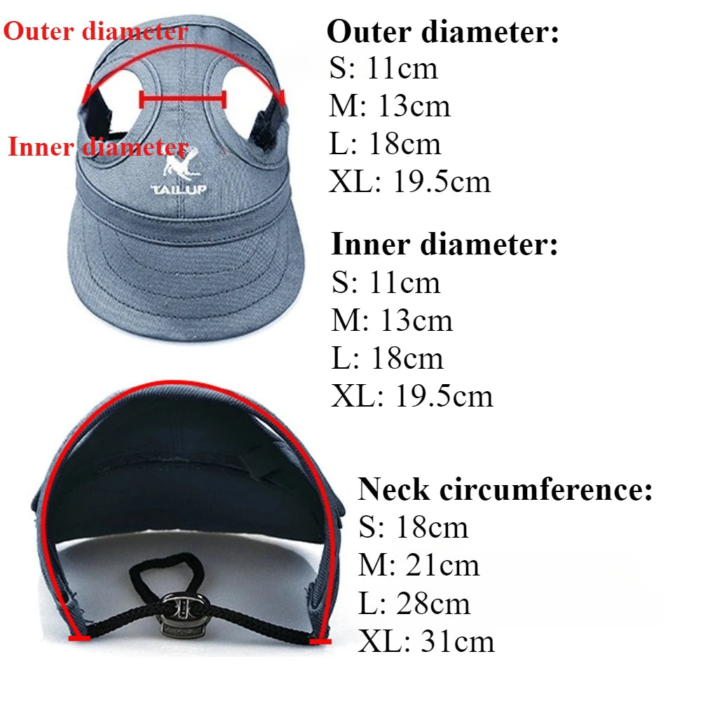 Pet Baseball Caps Summer Outdoor Dog Sun Hat for Small Large Dogs Cats Adjustable Pet Hat with Ear Holes Dog Accessories