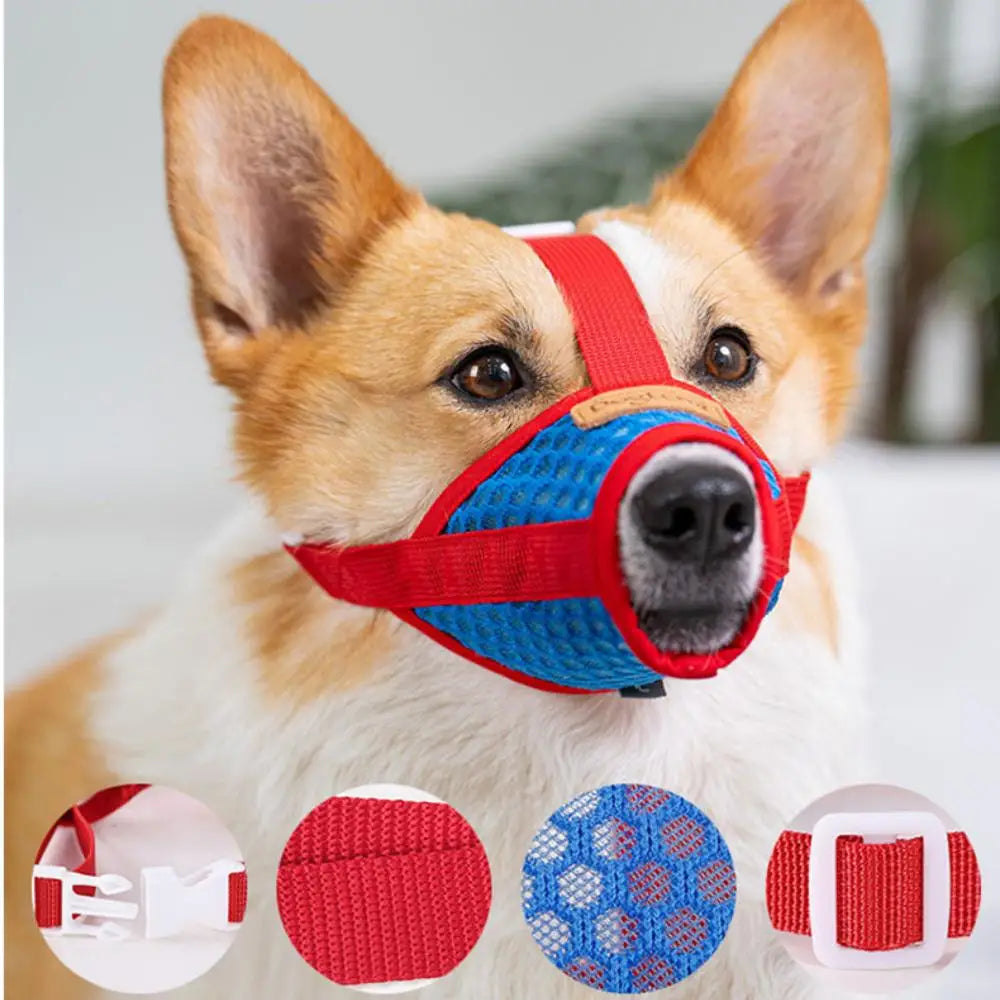 Dog Muzzle Anti Barking Muzzle for Small Medium Large Dogs Adjustable Mesh Breathable Dog Mouth Cover Anti-bite Anti-bark