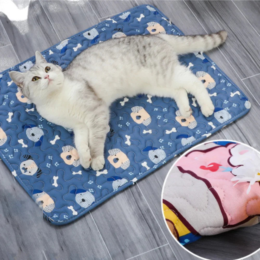 Pet Floor Mat Summer Dog Cat Sofa Car Cushion Soft Breathable Dog Cat Sleeping Mat Breathable Bed Mat for Puppy Kitten