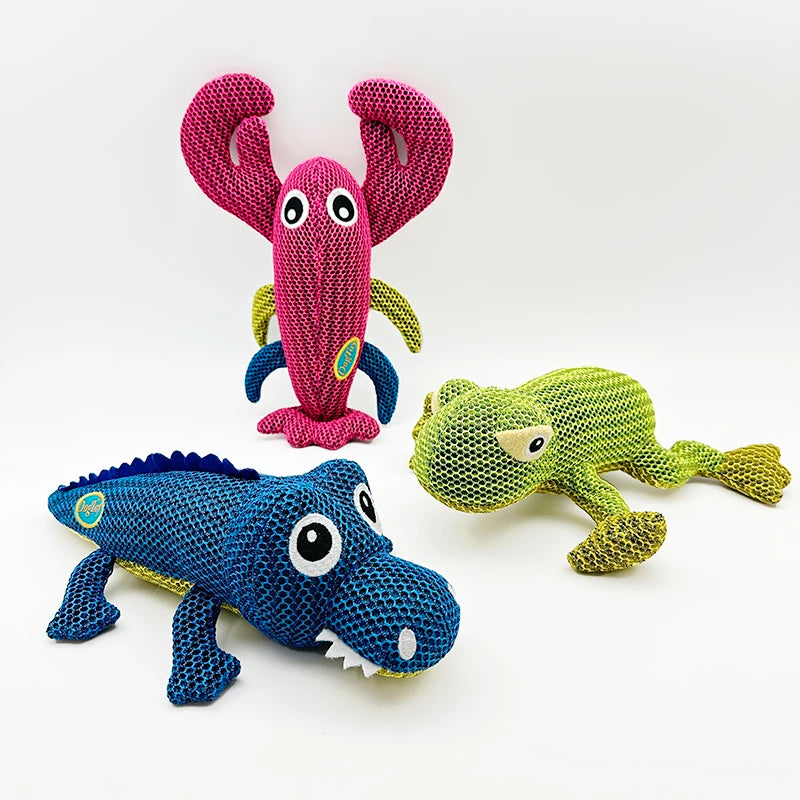 Pet dog plush squeeze squeaking lobster frog crocodile toy accompanies all types of dogs