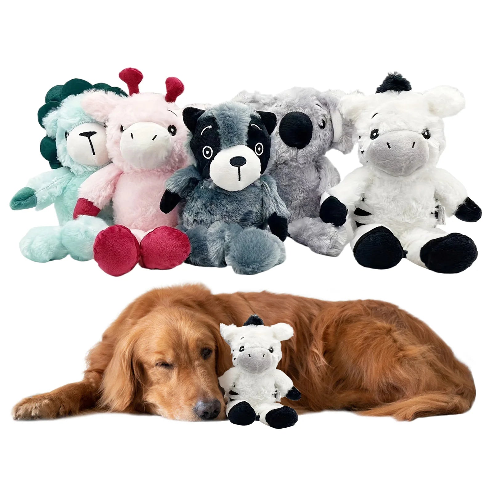 Pet dog plush toy lion Koala raccoon zebra rhinoceros accompany big, small and medium dogs