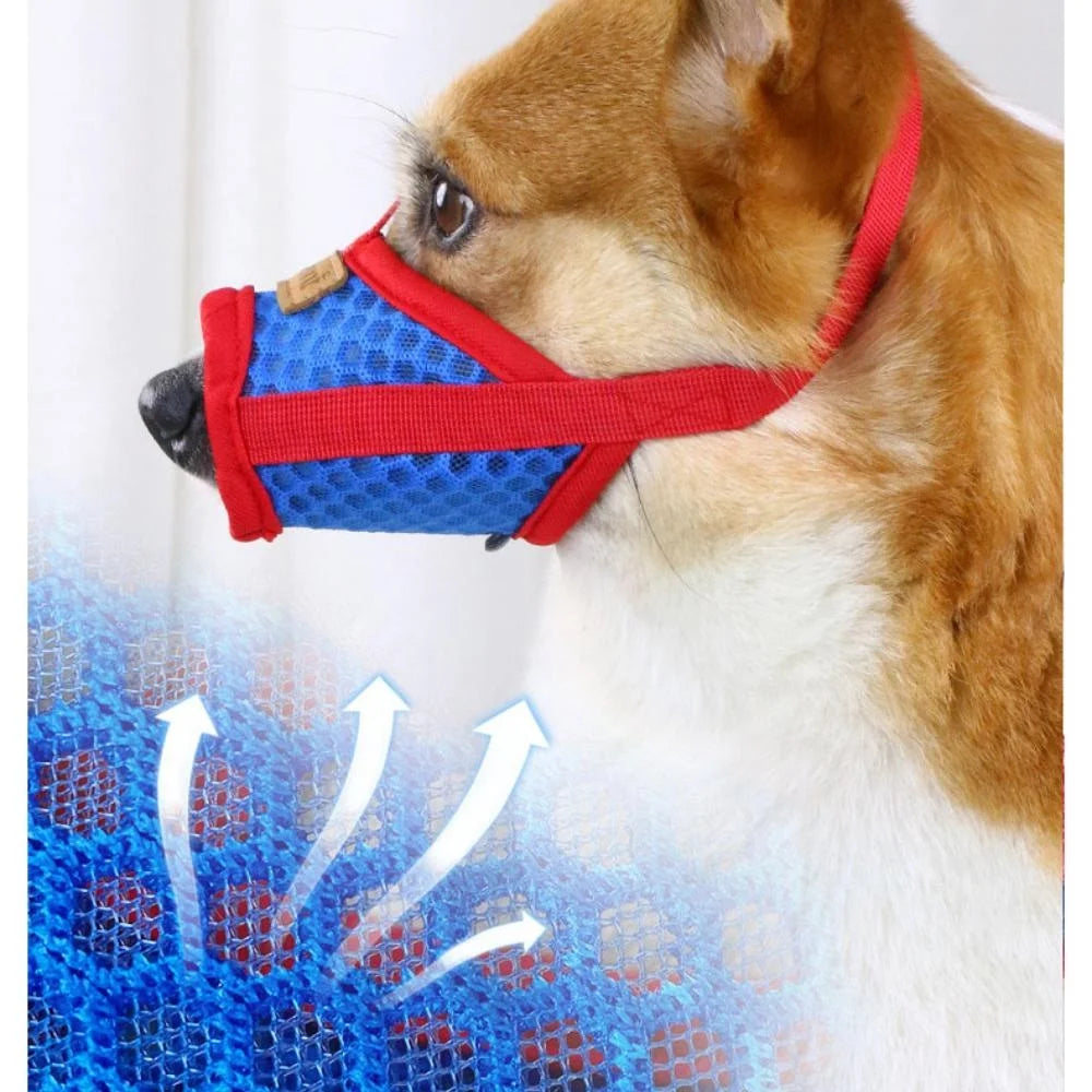 Dog Muzzle Anti Barking Muzzle for Small Medium Large Dogs Adjustable Mesh Breathable Dog Mouth Cover Anti-bite Anti-bark