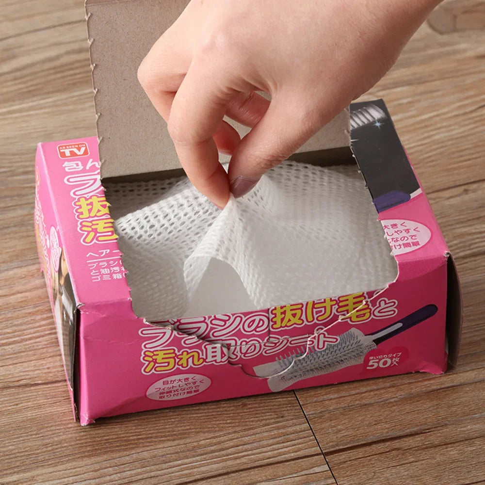 50pcs Comb Cleaning Net & Airbag Comb Cleaning Sheet Pet Comb Protection Paper for Effective Grooming Maintenance