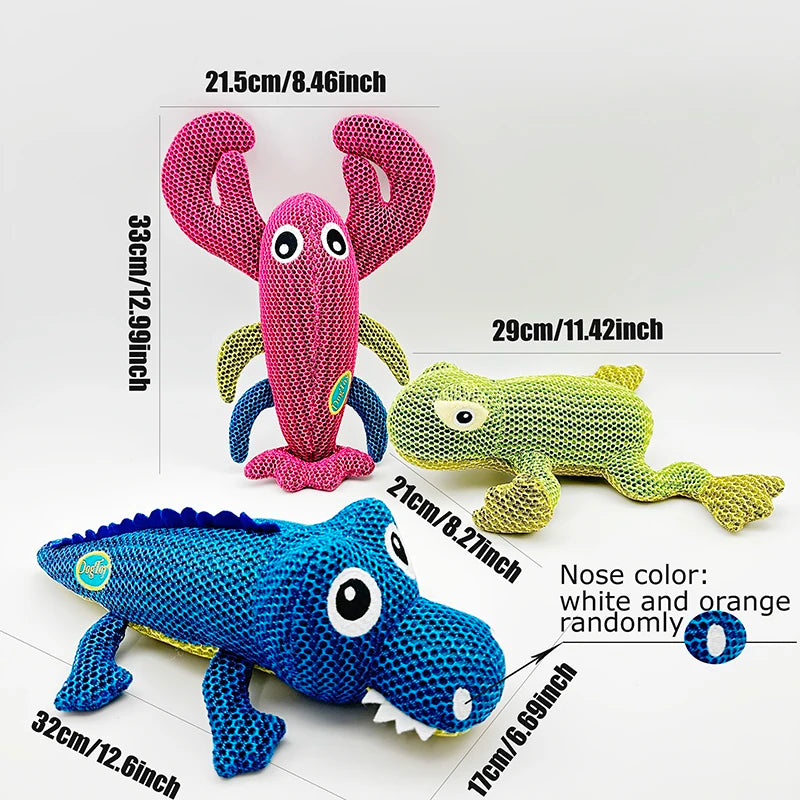 Pet dog plush squeeze squeaking lobster frog crocodile toy accompanies all types of dogs