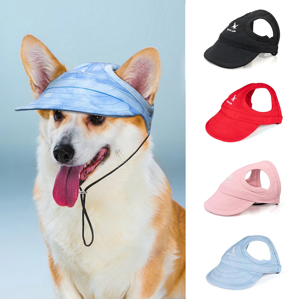Pet Baseball Caps Summer Outdoor Dog Sun Hat for Small Large Dogs Cats Adjustable Pet Hat with Ear Holes Dog Accessories