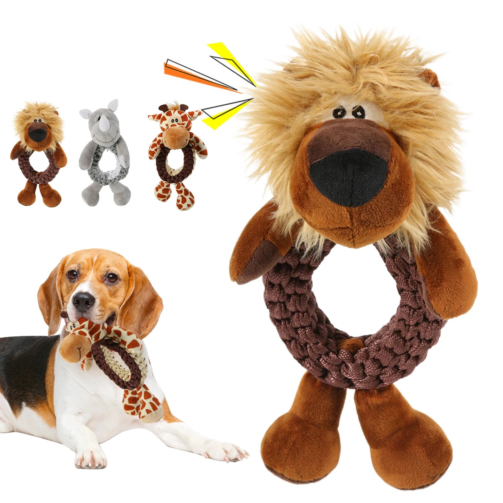 Hand-woven pet dog toys, bite resistant, vocal, teeth cleaning, suitable for large dogs，Outdoor training and stress relief tools