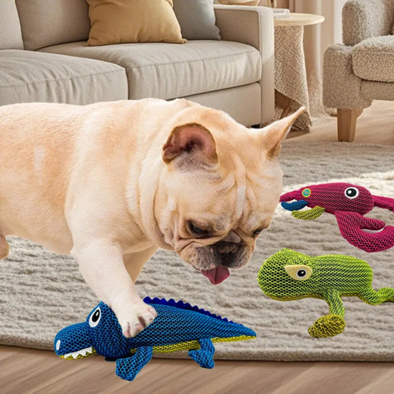 Pet dog plush squeeze squeaking lobster frog crocodile toy accompanies all types of dogs
