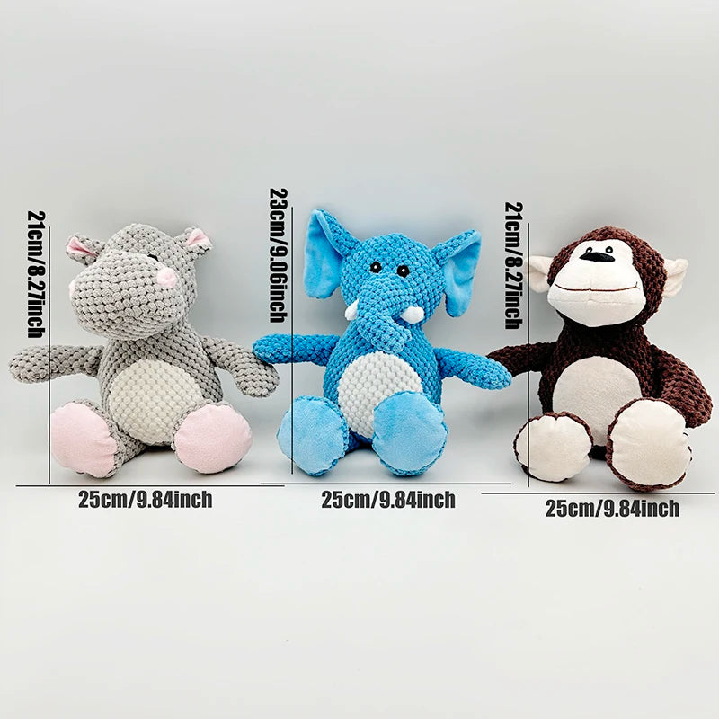 Pet dogs squeeze and squeak, rhinoceros, elephant, monkey, plush toys accompany all kinds of dogs, big, medium, small