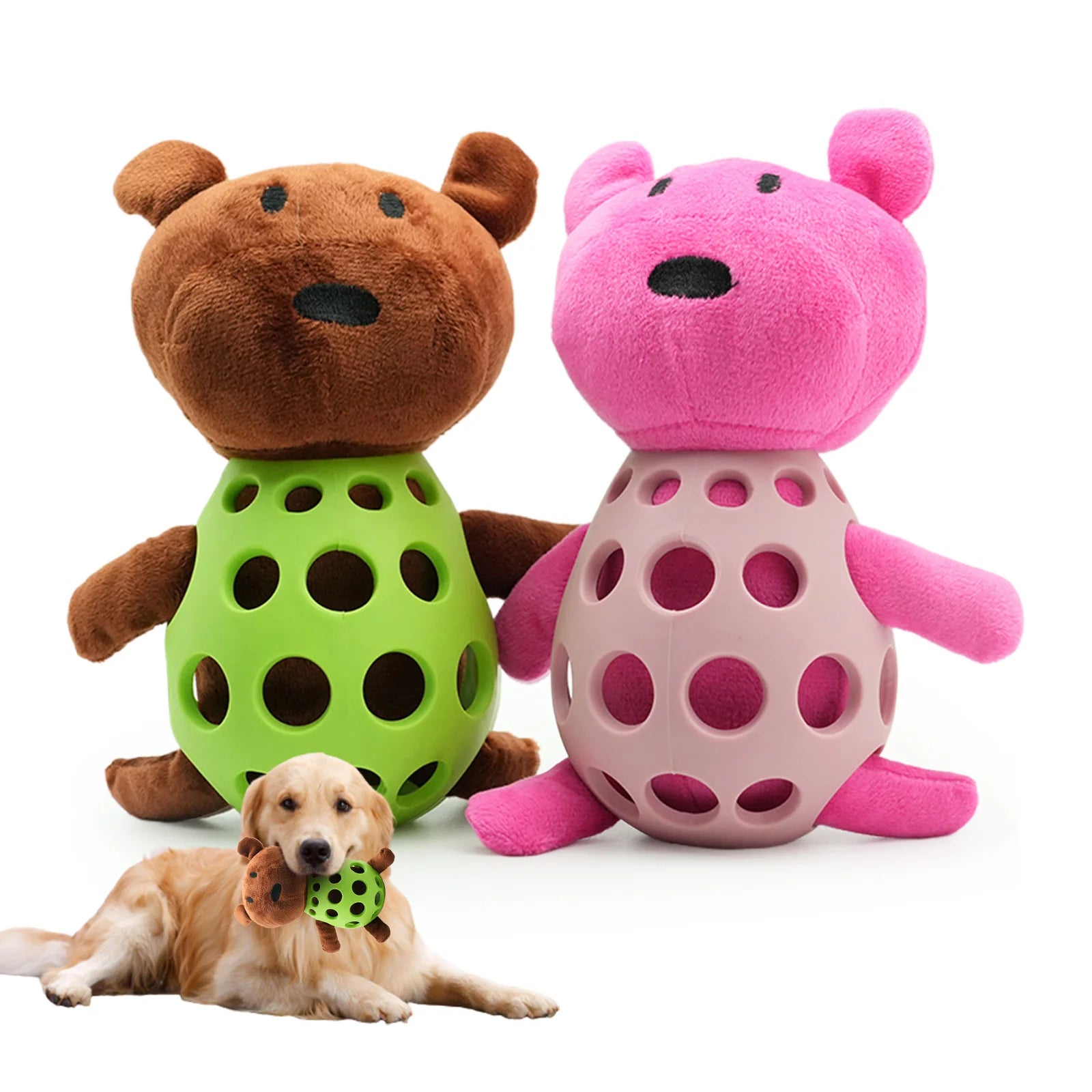 Dog colorful raccoon sound plush toy grinding teeth bite resistance interactive boredom to accompany large, small and medium dog