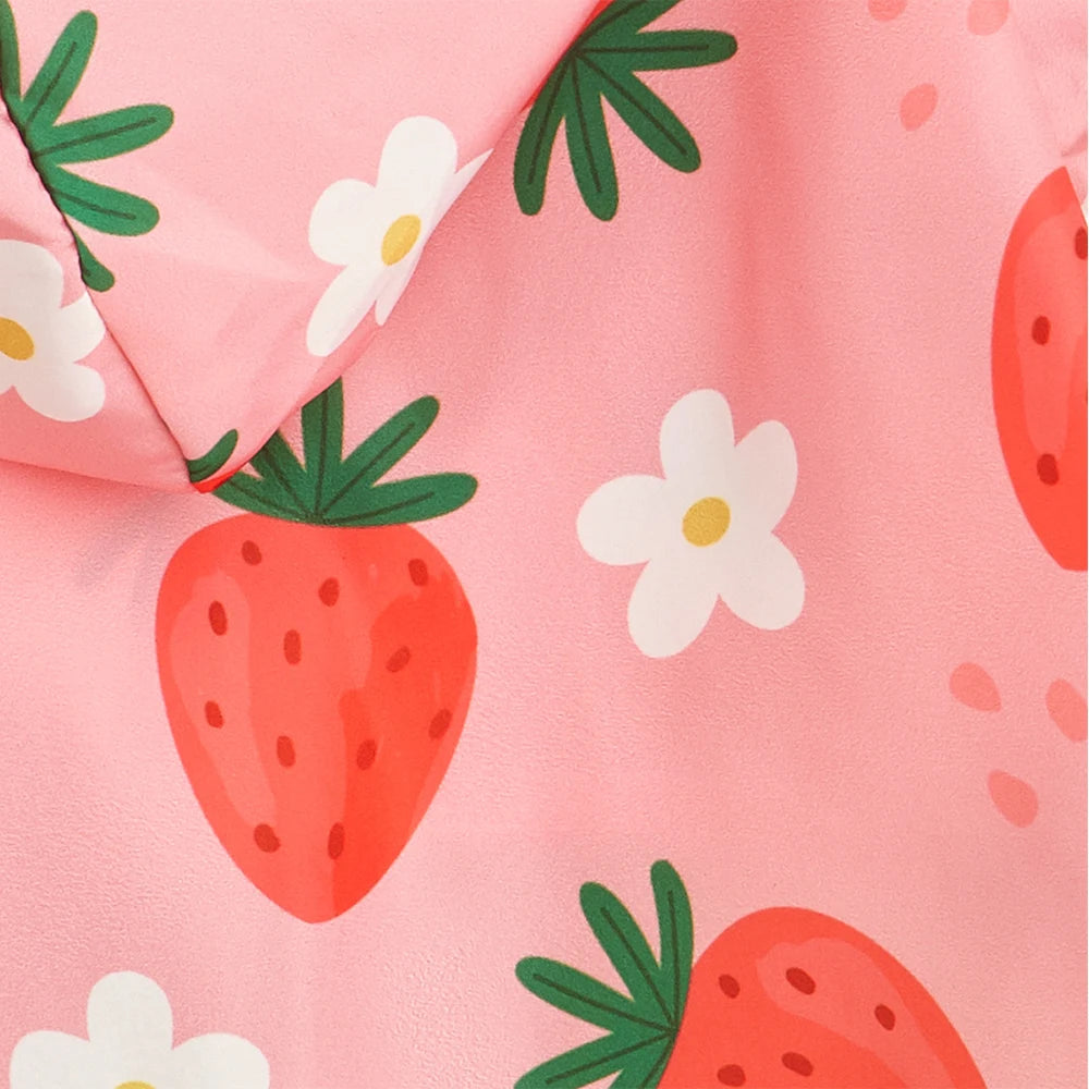 Waterproof Strawberry Raincoat Small Dog All-inclusive Raincoat Pet Breathable Puppy Clothes Comfortable Universal Pet Supplies