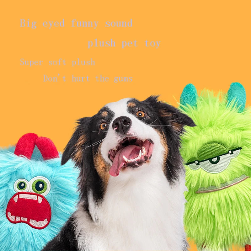 2025 New Pet Dog Plush Cute Cartoon Big Eye Monster Toy, Voice Interaction, Anti demolition Home, the Perfect Gift for Dogs