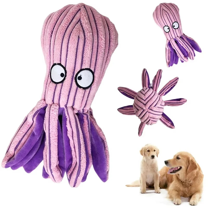 Pet Plush Toy Cat Dog Voice Octopus Shell Puzzle Toy Bite Resistant Interactive Pet Dog Teeth Cleaning Chew Toy Pet Supplies