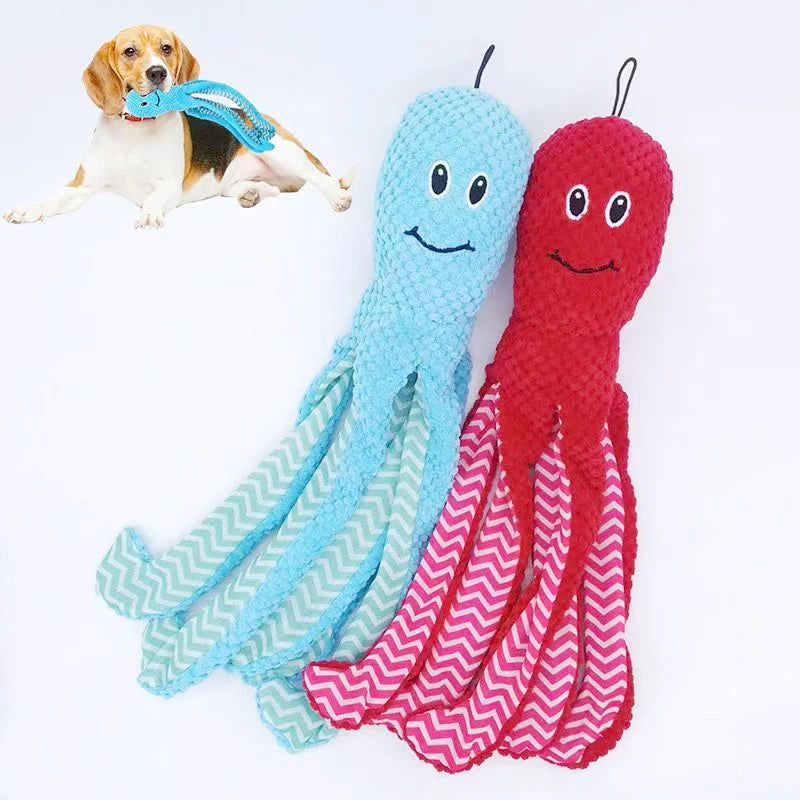 Pet Plush Toy Cat Dog Voice Octopus Shell Puzzle Toy Bite Resistant Interactive Pet Dog Teeth Cleaning Chew Toy Pet Supplies